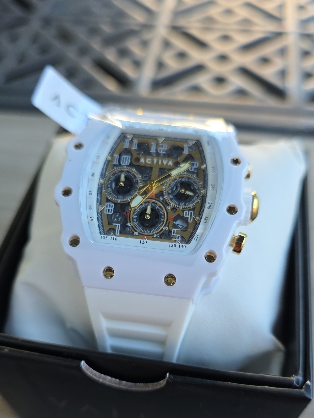155.1 Activa by Invicta White and Gold Men’s Chronograph Watch